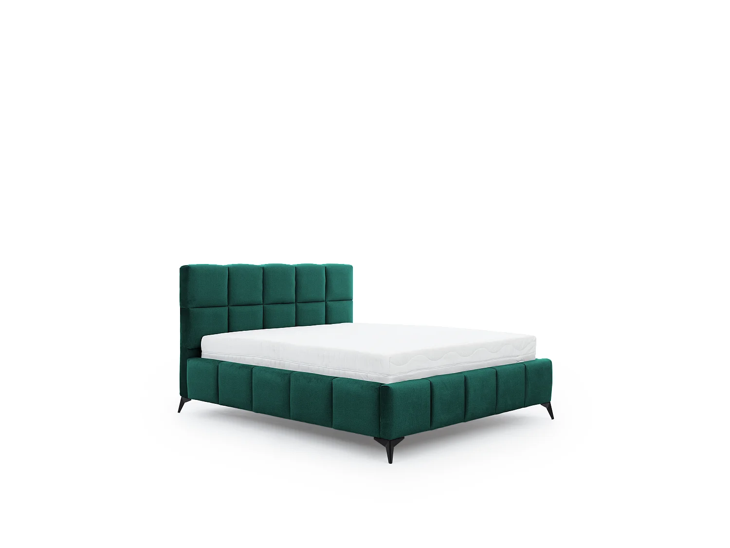 Lit Venus S (140x200)/Tissu/inclut Matelas/Vert