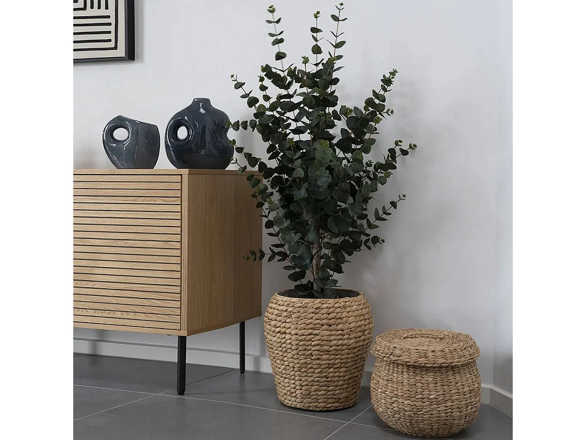 KIRSHNA - Cache-Pot Rond Ø34 en Jacinthe d'Eau