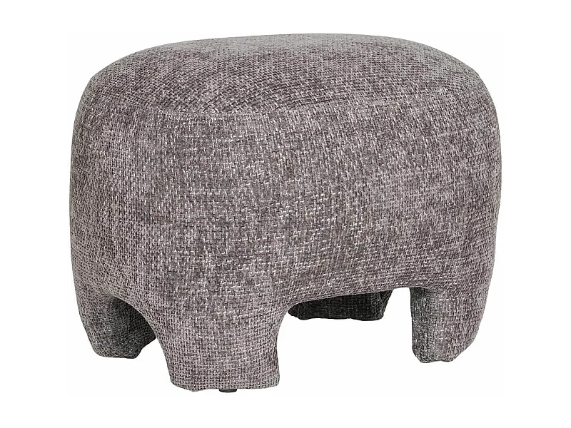 AGILIA - Pouf design en Tissu Bouclé Taupe
