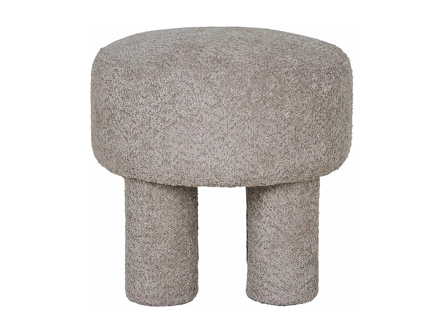 MADELON - Pouf design 4 pieds en Tissu Bouclé Taupe