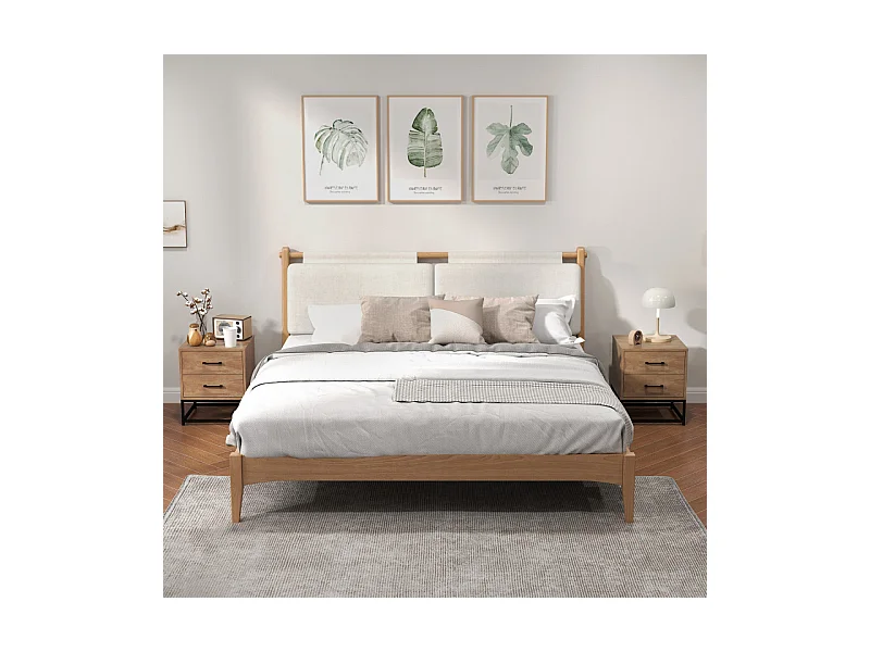 Lot de 2 tables de chevet HADES aspect bois naturel