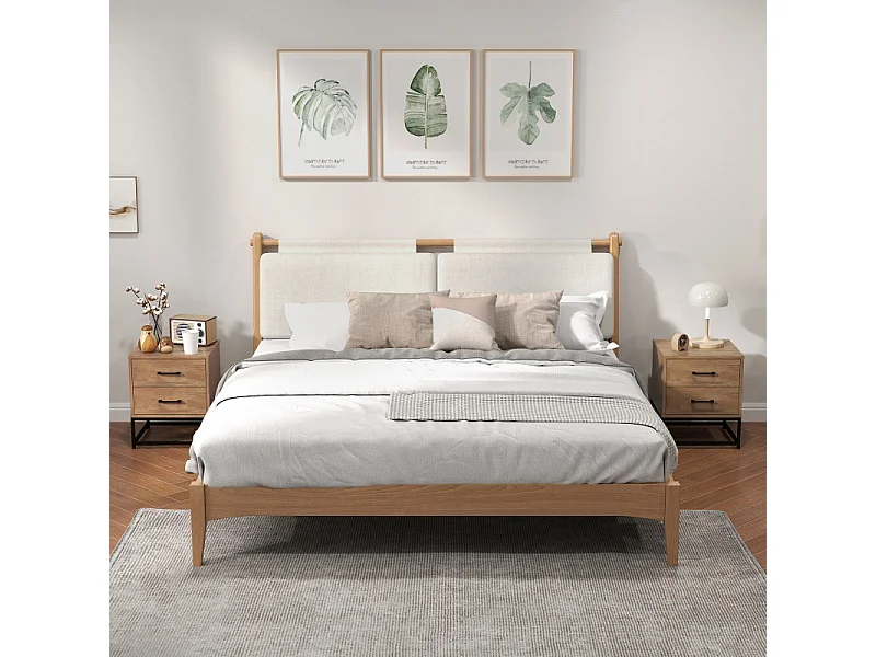 Lot de 2 tables de chevet HADES aspect bois naturel