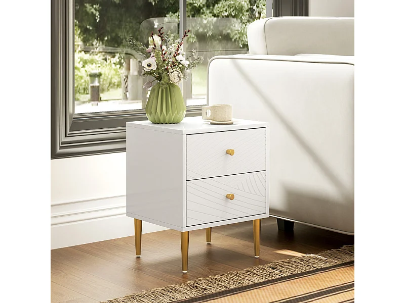 Table de chevet ATHENA blanche