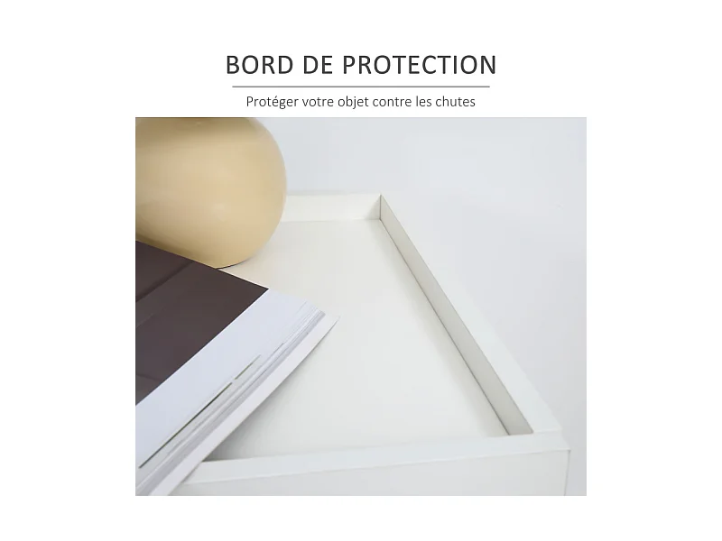 Table de chevet 2 tiroirs empilables HESTIA bois et blanc