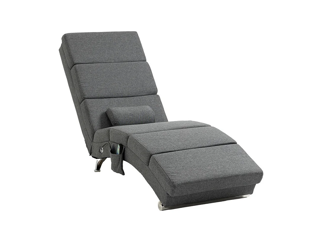 Fauteuil relax massant chauffant design métal chromé tissu