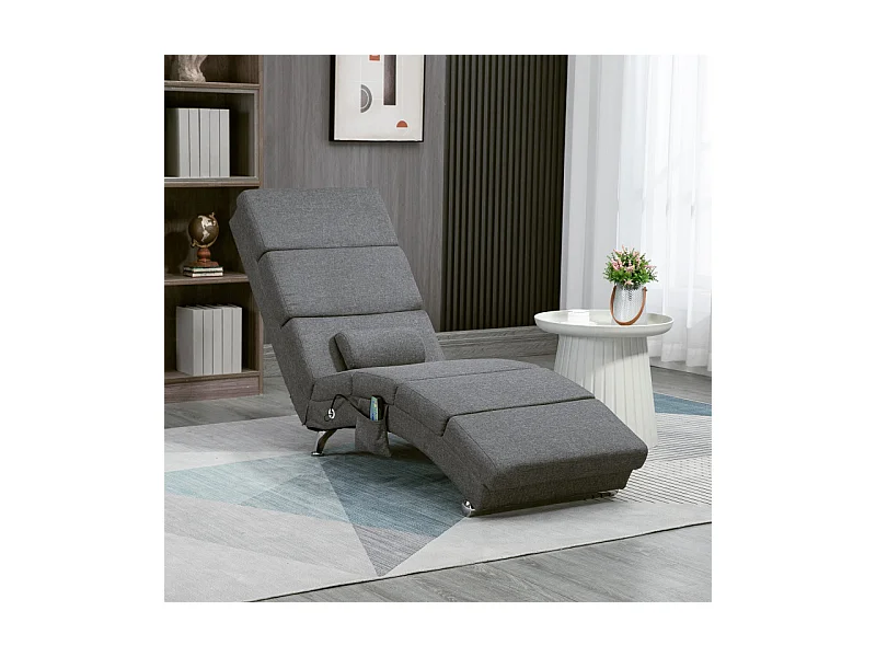 Fauteuil relax massant chauffant design métal chromé tissu