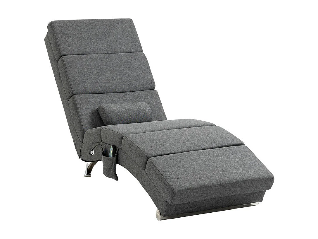 Fauteuil relax massant chauffant design métal chromé tissu