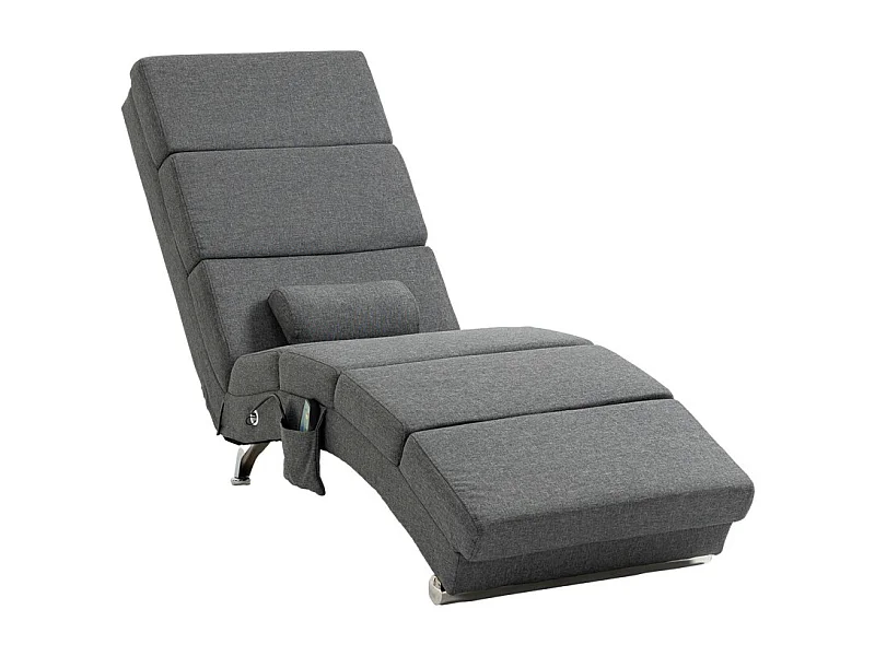 Fauteuil relax massant chauffant design métal chromé tissu