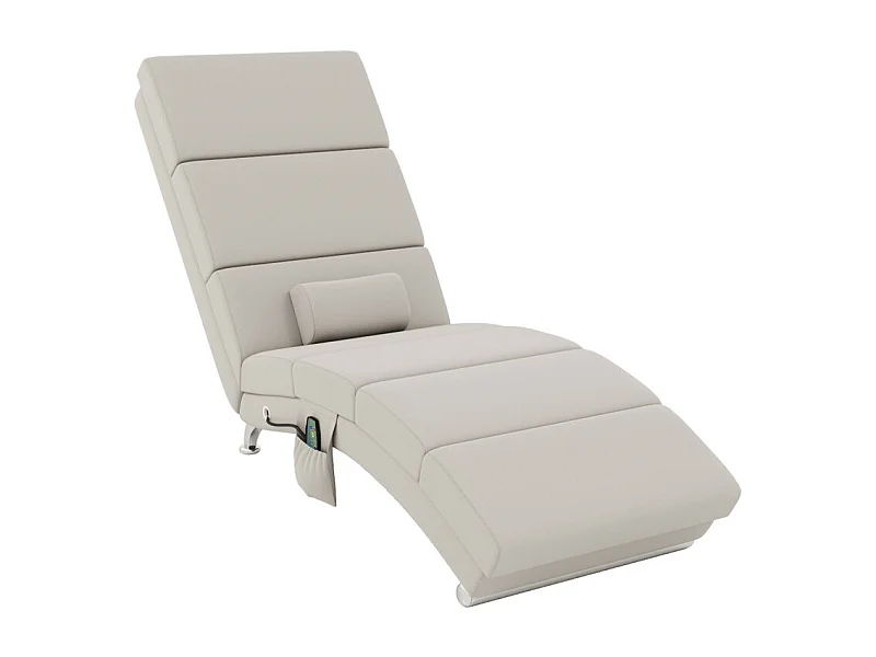 Fauteuil relax massant chauffant design métal chromé tissu