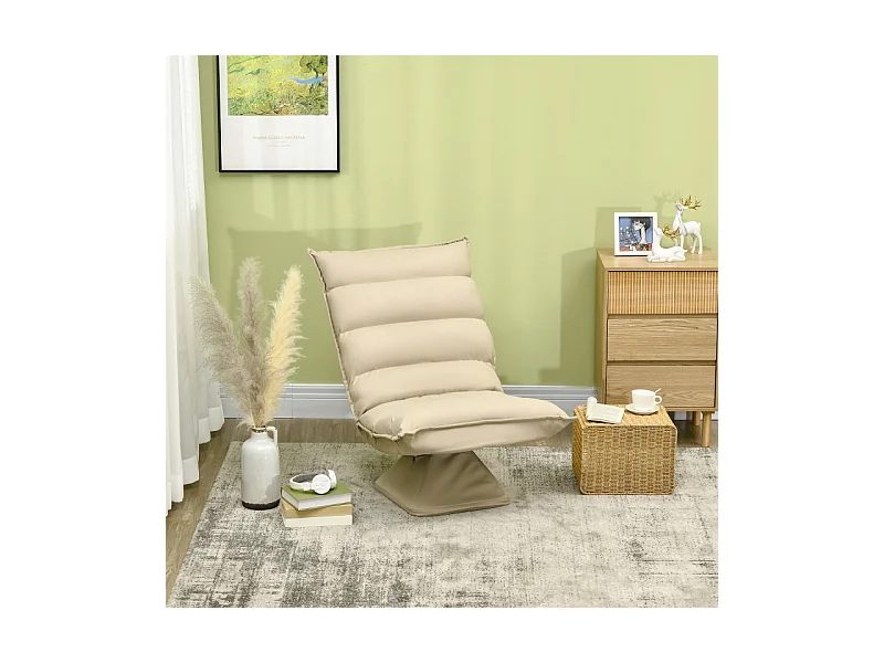 Fauteuil relax pivotant inclinable tissu velours microfibre