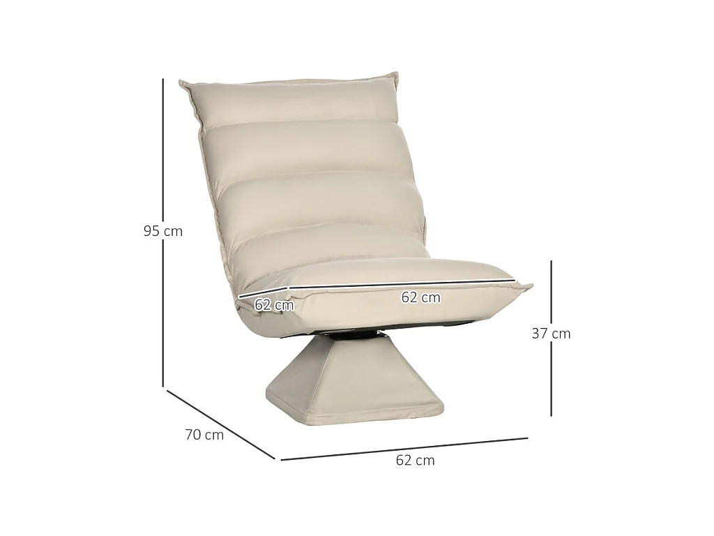 Fauteuil relax pivotant inclinable tissu velours microfibre