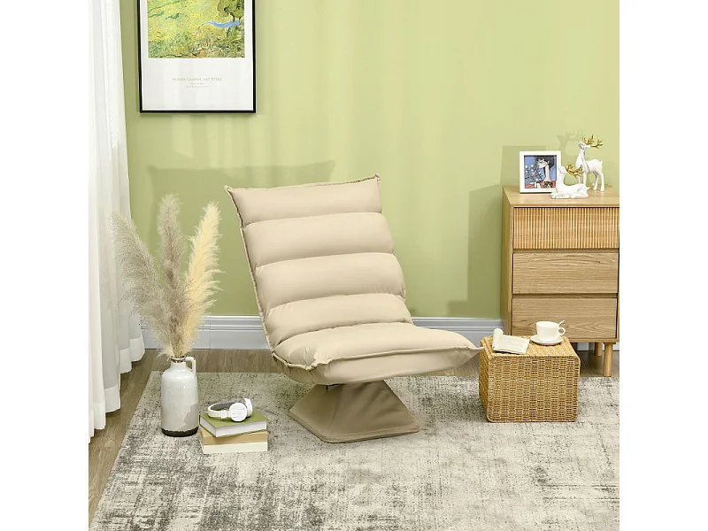 Fauteuil relax pivotant inclinable tissu velours microfibre