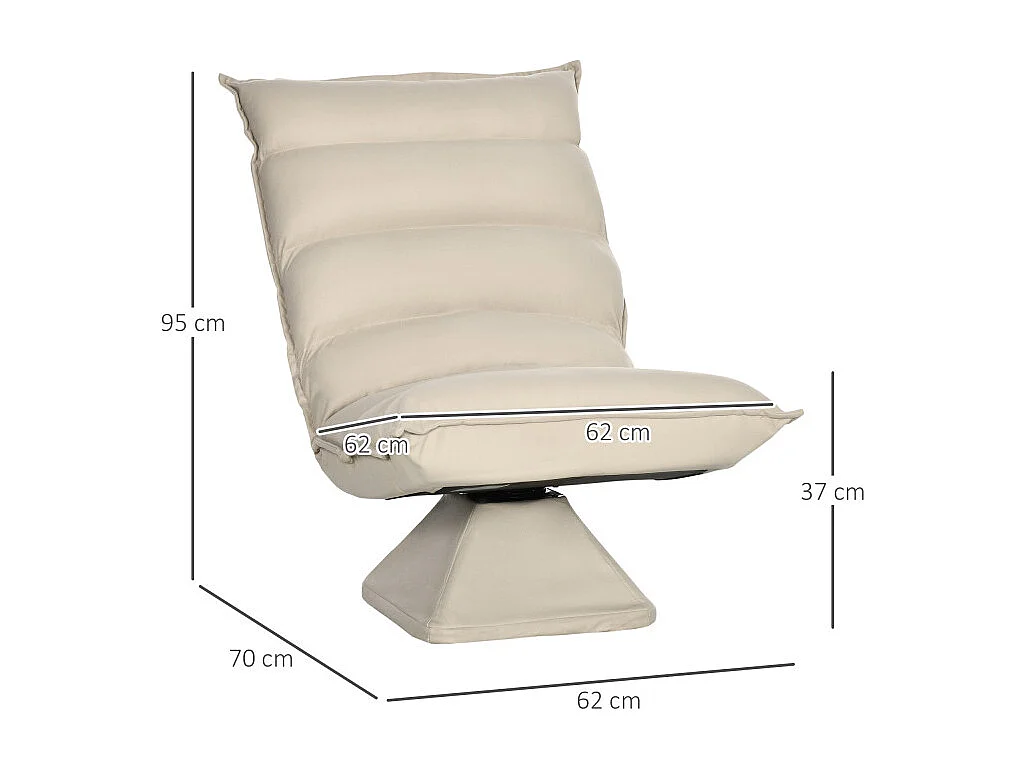 Fauteuil relax pivotant inclinable tissu velours microfibre
