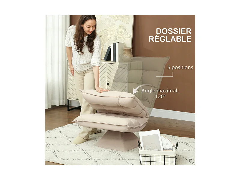 Fauteuil relax inclinable SUZON beige