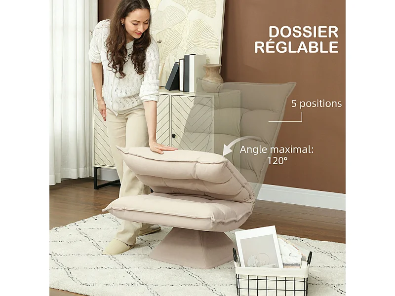 Fauteuil relax inclinable SUZON beige