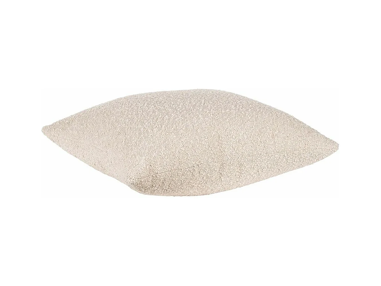 BUKLET - Coussin Déco Carré Bouclettes Beige
