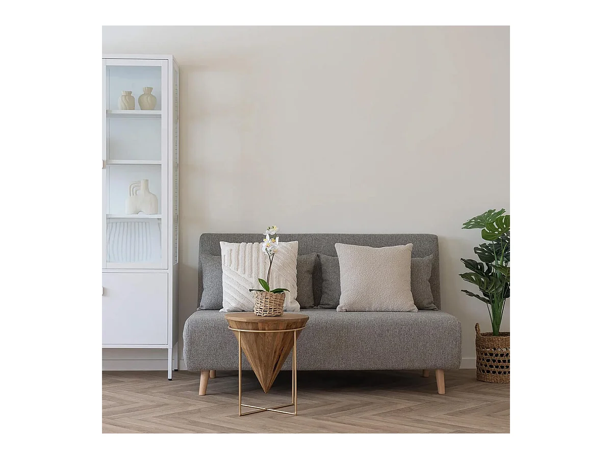 BUKLET - Coussin Déco Carré Bouclettes Beige