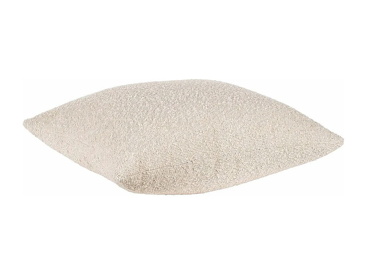 BUKLET - Coussin Déco Carré Bouclettes Beige