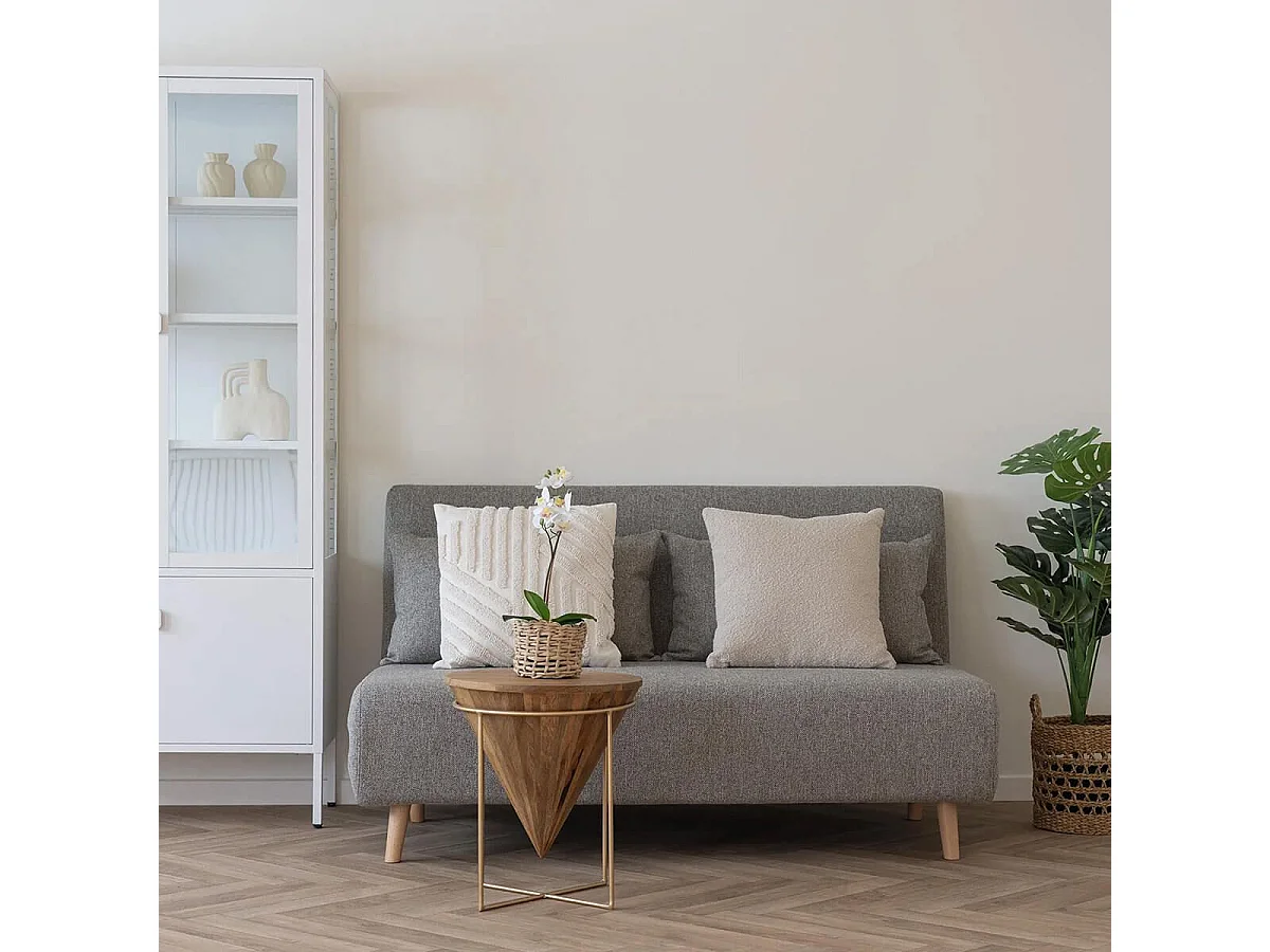 BUKLET - Coussin Déco Carré Bouclettes Beige