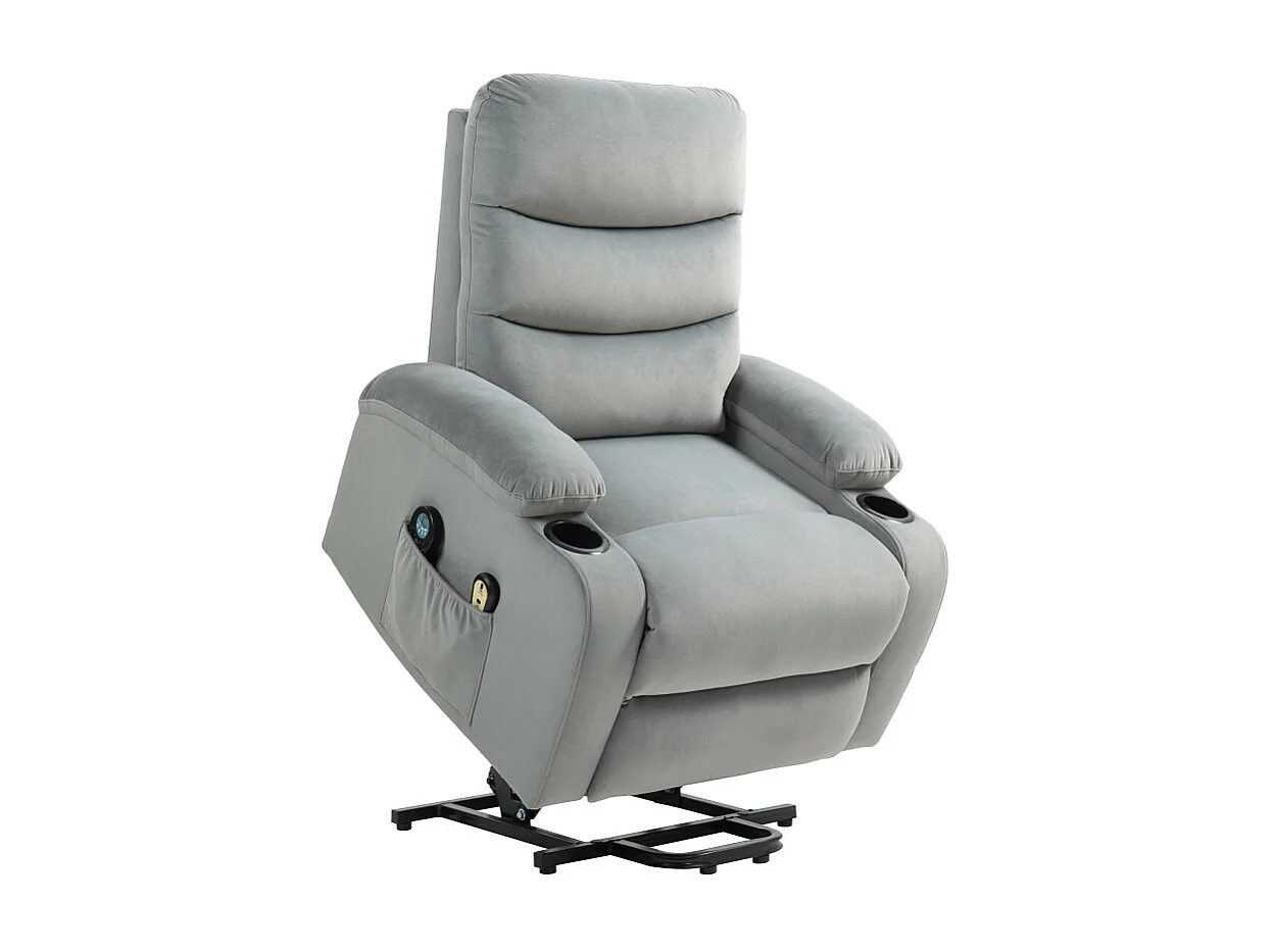 Fauteuil releveur massant chauffant HARAN gris