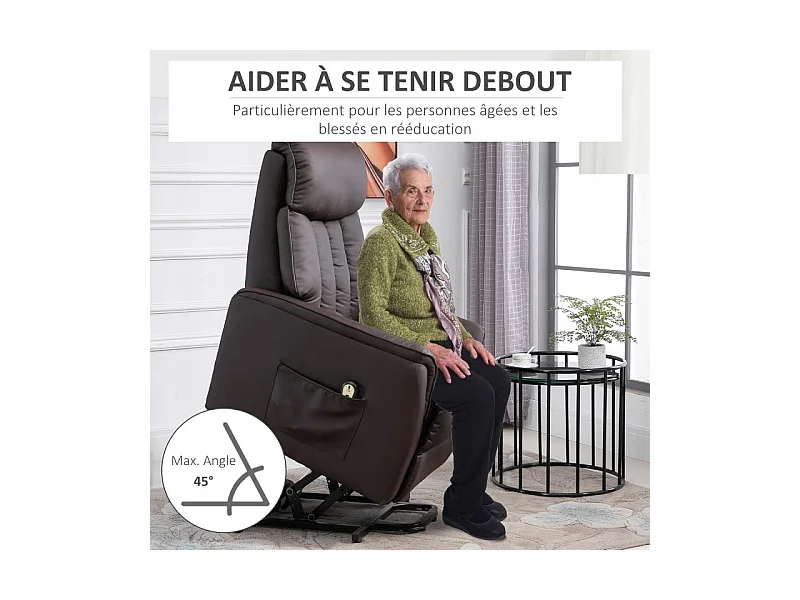 Fauteuil releveur de relaxation revêtement PU tissu