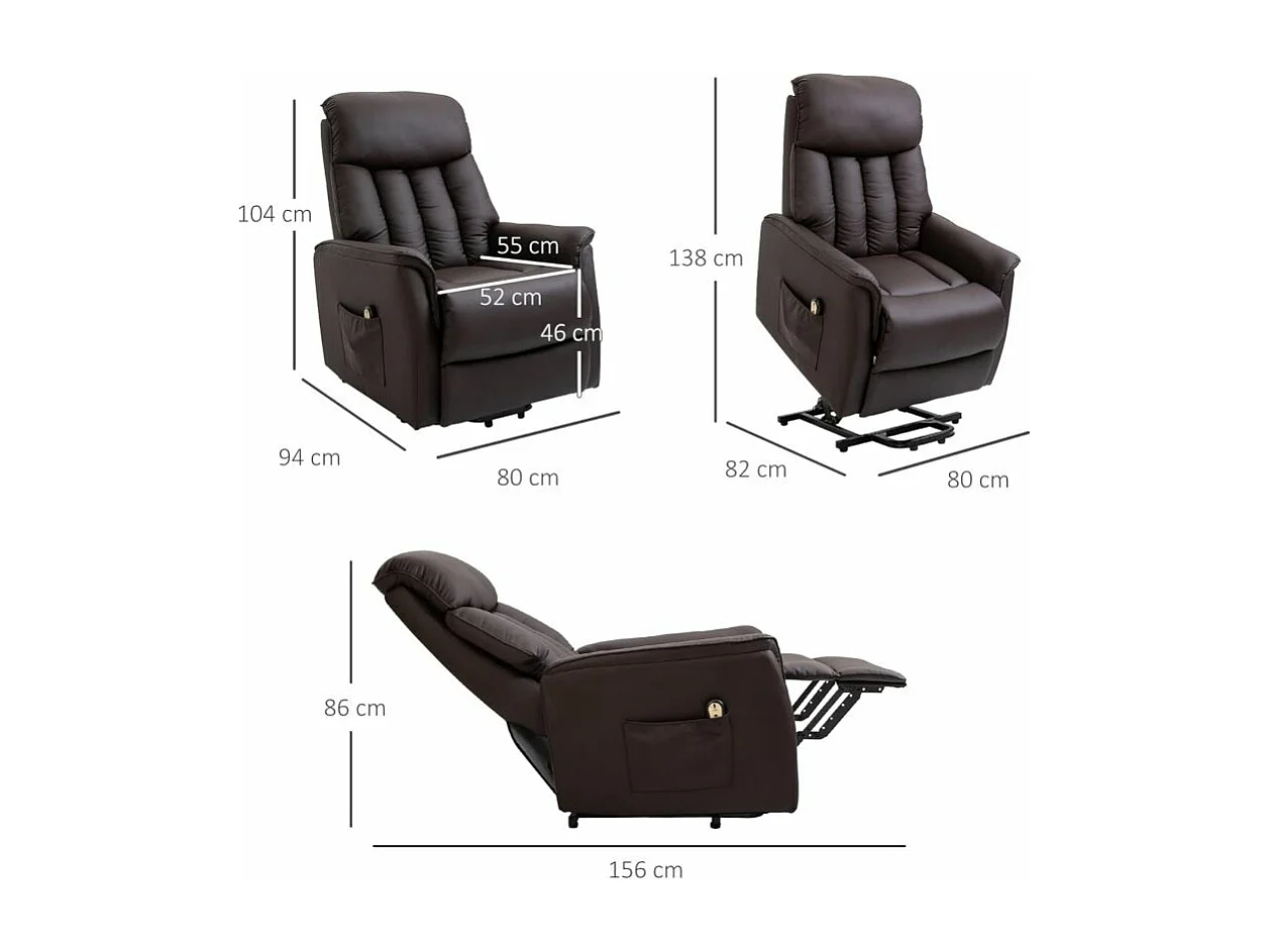 Fauteuil releveur de relaxation revêtement PU tissu
