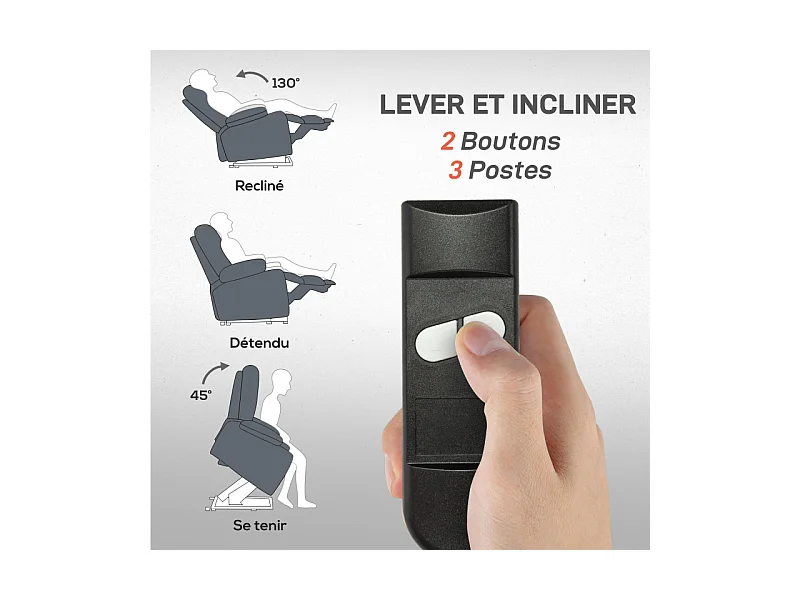 Fauteuil releveur TIDAL gris