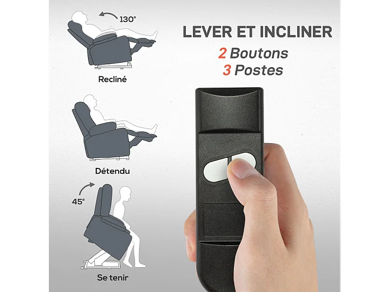 Fauteuil releveur TIDAL gris