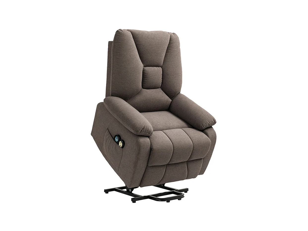 Fauteuil releveur massant chauffant ILIAS marron