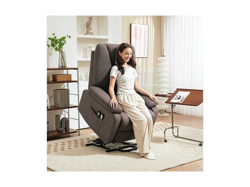 Fauteuil releveur massant chauffant ILIAS marron