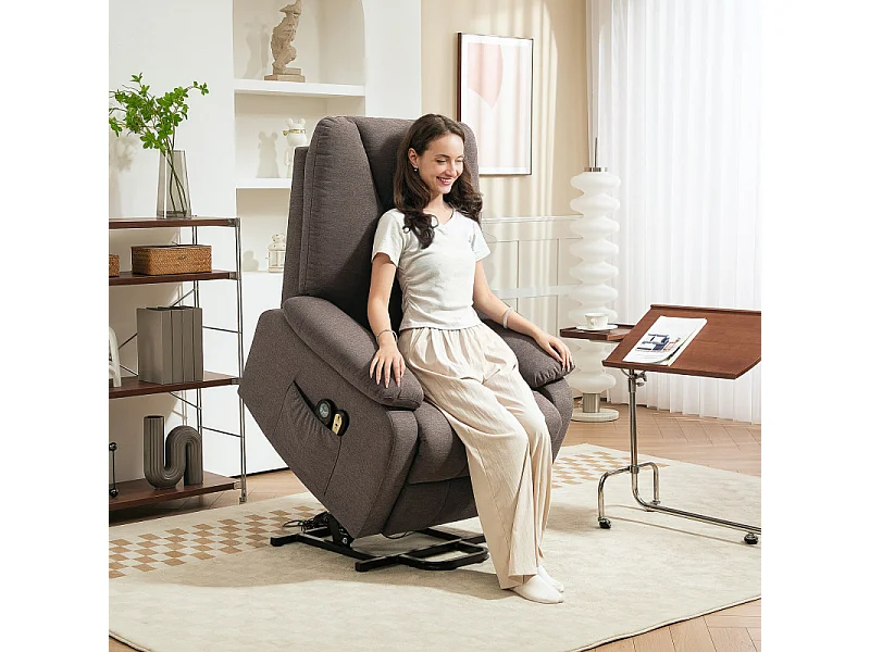 Fauteuil releveur massant chauffant ILIAS marron