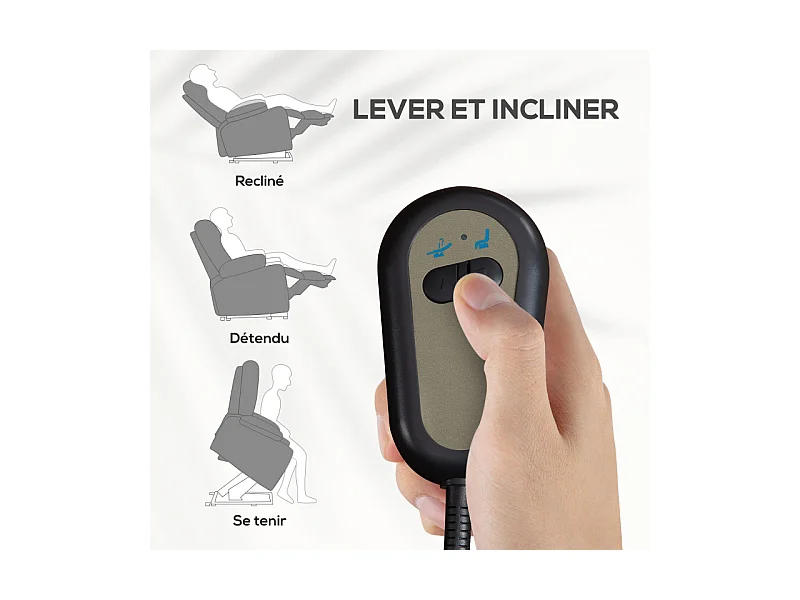 Fauteuil releveur de relaxation réglable électrique tissu