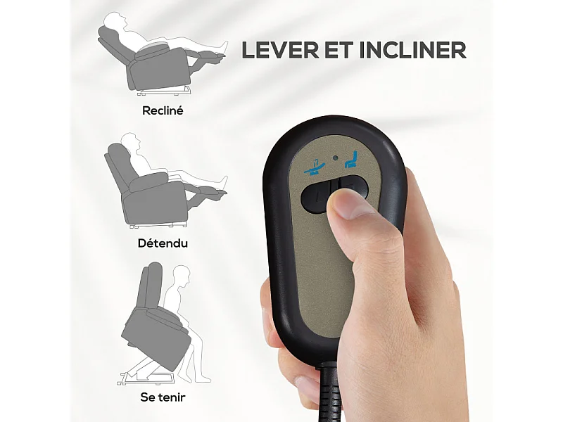 Fauteuil releveur de relaxation réglable électrique tissu