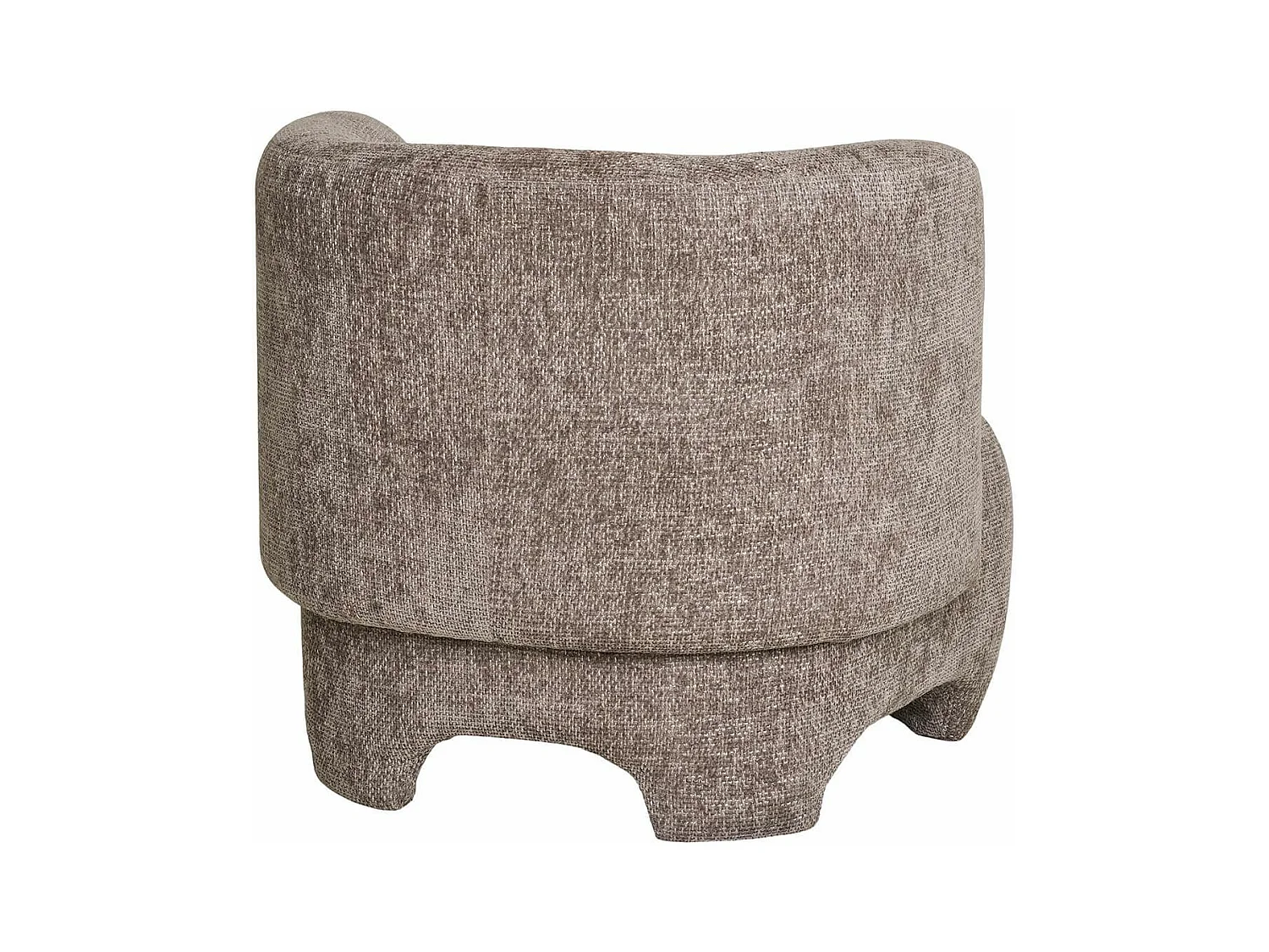 RAKEL - Fauteuil Crapaud Design Tissu Bouclette Marron