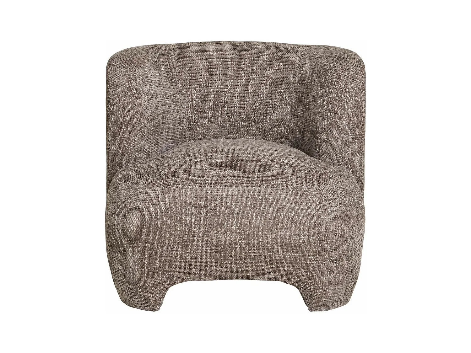 RAKEL - Fauteuil Crapaud Design Tissu Bouclette Marron