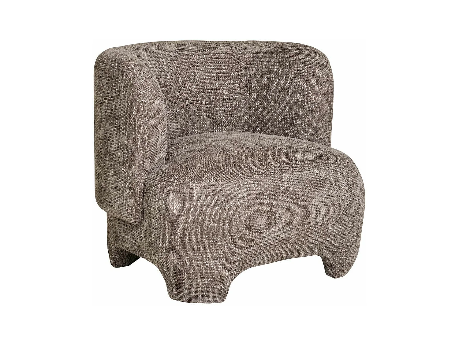 RAKEL - Fauteuil Crapaud Design Tissu Bouclette Marron