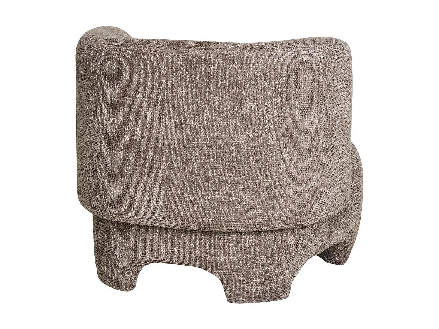 RAKEL - Fauteuil Crapaud Design Tissu Bouclette Marron