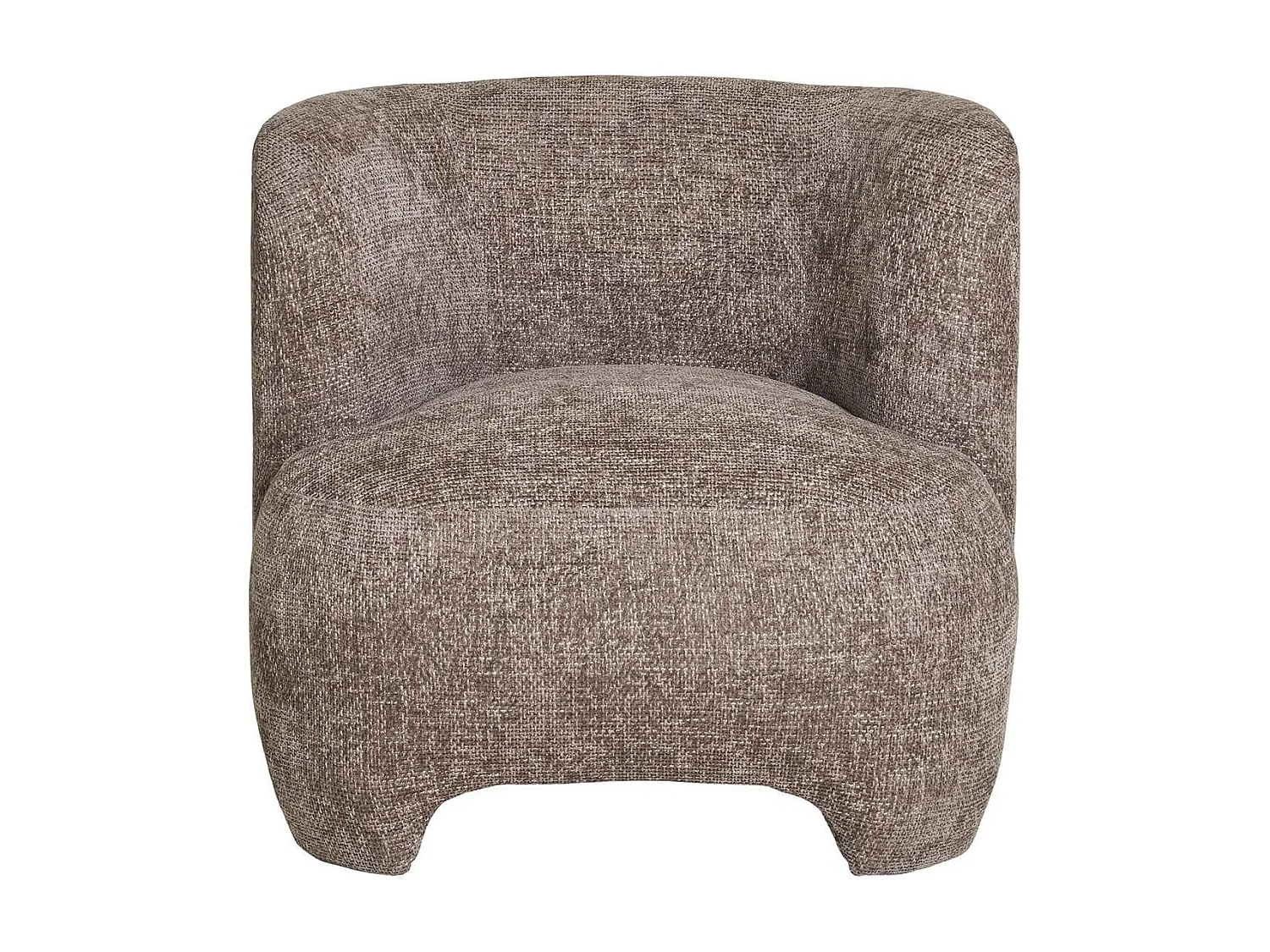 RAKEL - Fauteuil Crapaud Design Tissu Bouclette Marron