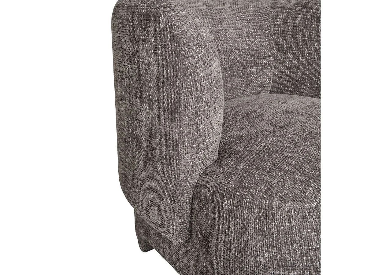 RAKEL - Fauteuil Crapaud Design Tissu Bouclette Marron