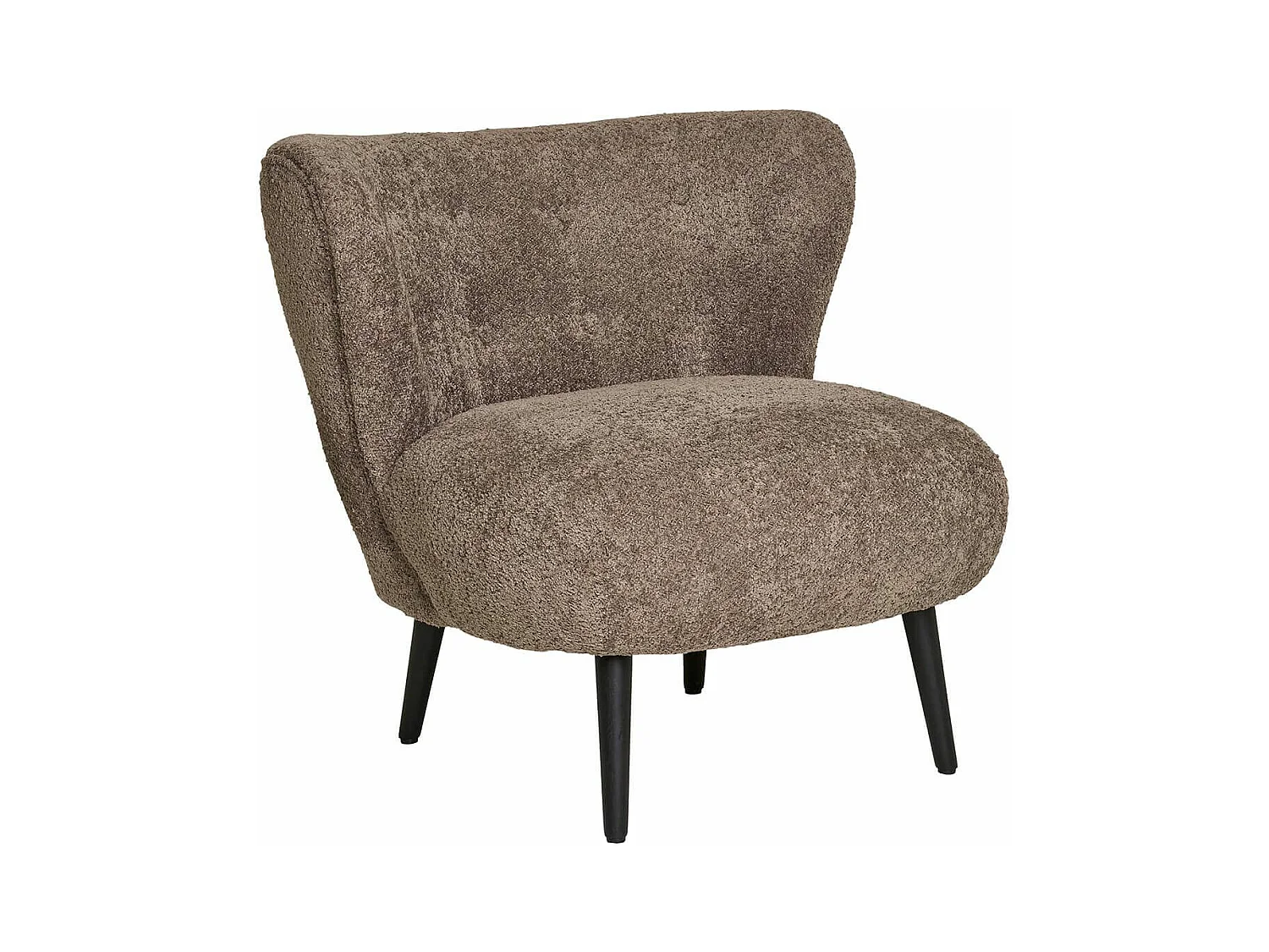ARON - Fauteuil Crapaud Design Tissu Bouclette Marron Foncé