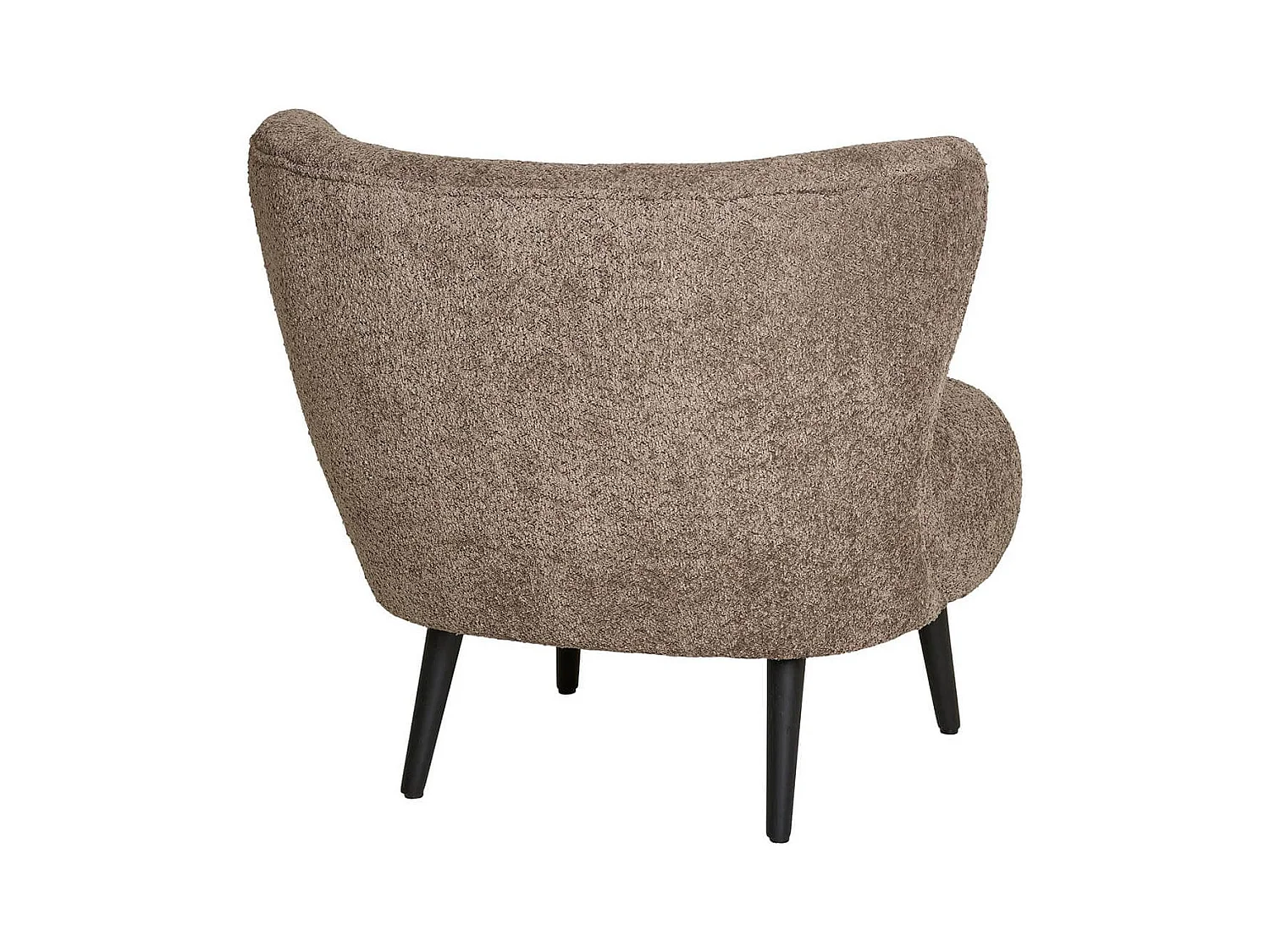 ARON - Fauteuil Crapaud Design Tissu Bouclette Marron Foncé