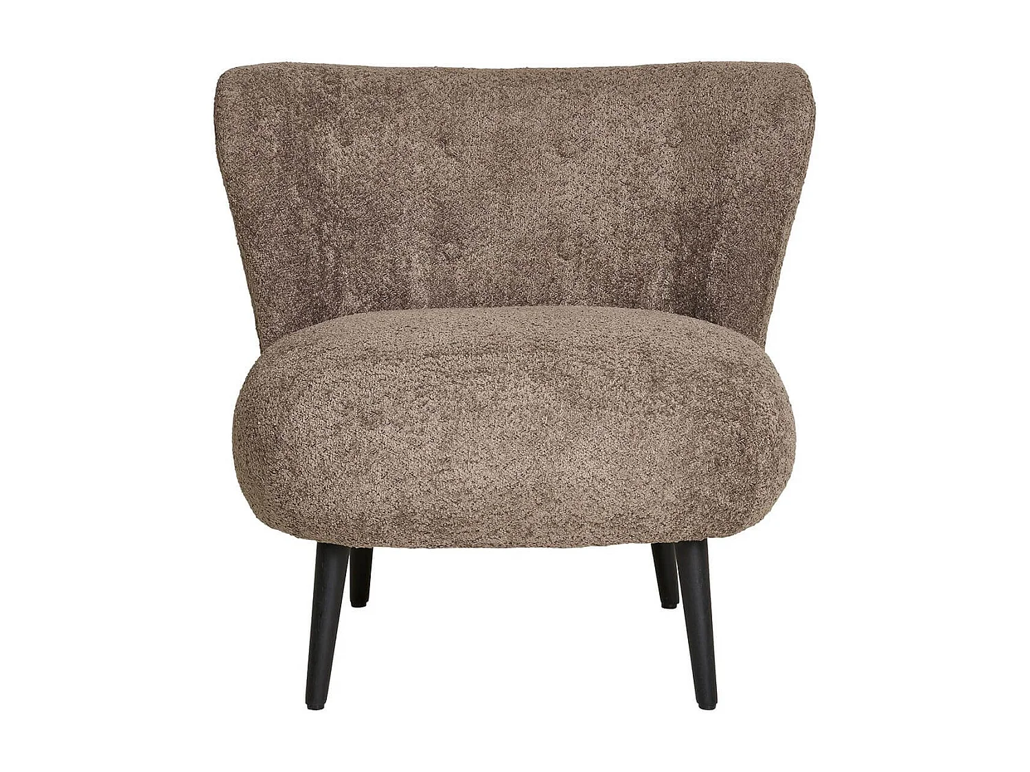 ARON - Fauteuil Crapaud Design Tissu Bouclette Marron Foncé