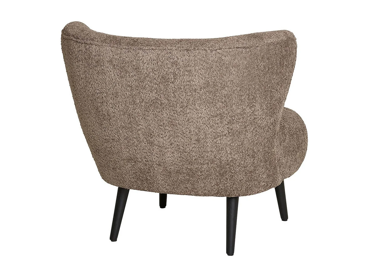 ARON - Fauteuil Crapaud Design Tissu Bouclette Marron Foncé