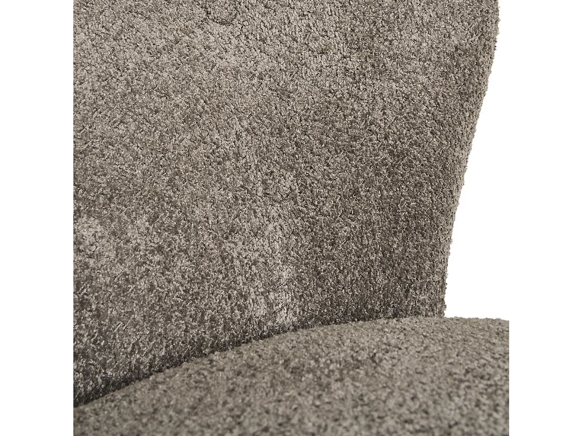 ARON - Fauteuil Crapaud Design Tissu Bouclette Marron Foncé