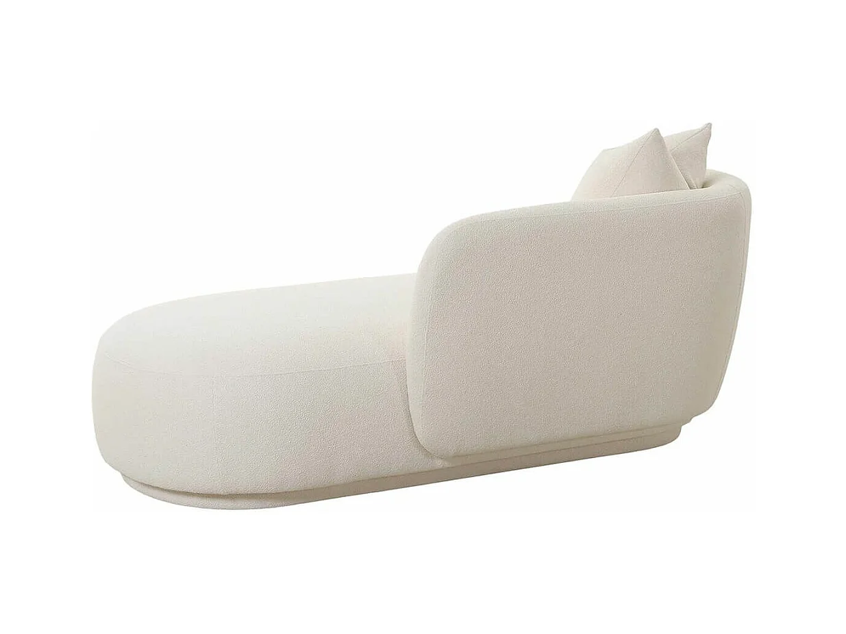 AVALON - Méridienne Gauche Tissu Bouclettes Beige Clair avec 1 coussin