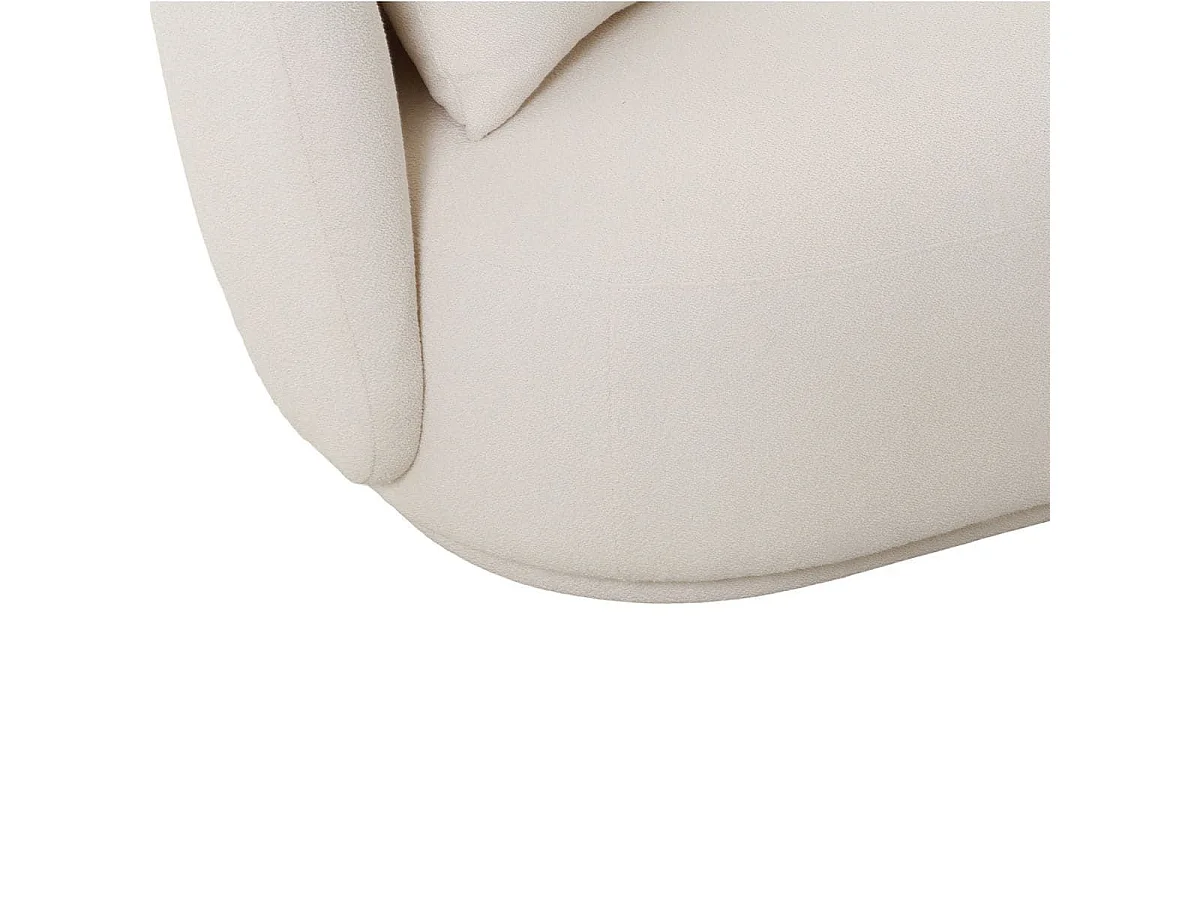 AVALON - Méridienne Gauche Tissu Bouclettes Beige Clair avec 1 coussin
