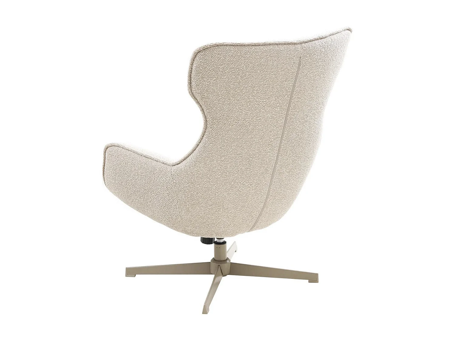 BALTASAR - Fauteuil Pivotant Tissu Bouclette Chiné Beigez Clair