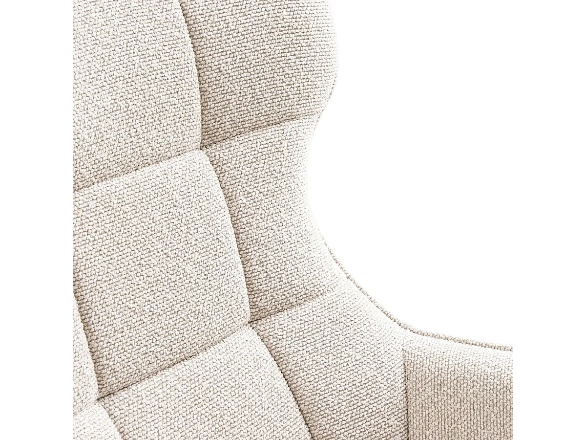 BALTASAR - Fauteuil Pivotant Tissu Bouclette Chiné Beigez Clair