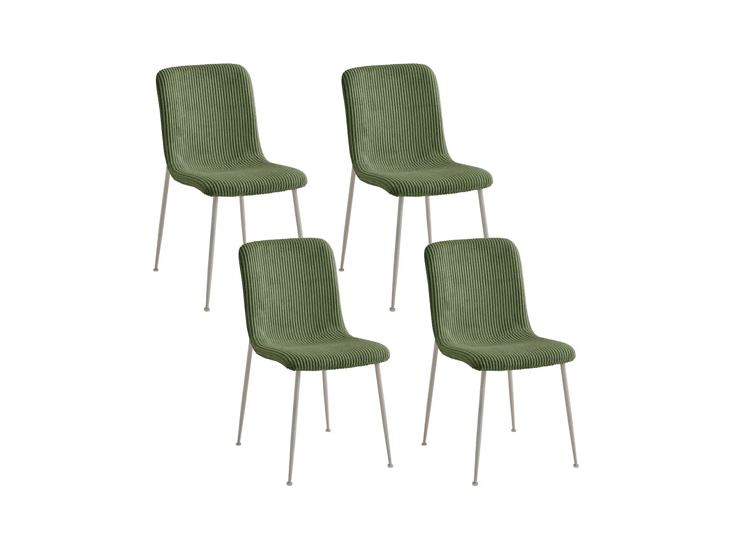 Chaises de salle à manger en velours côtelé (lot de 4) - SARINA