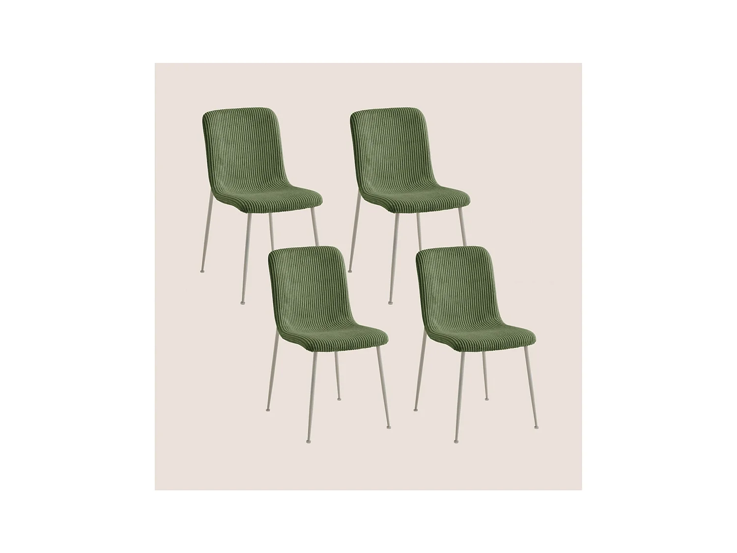 Chaises de salle à manger en velours côtelé (lot de 4) - SARINA